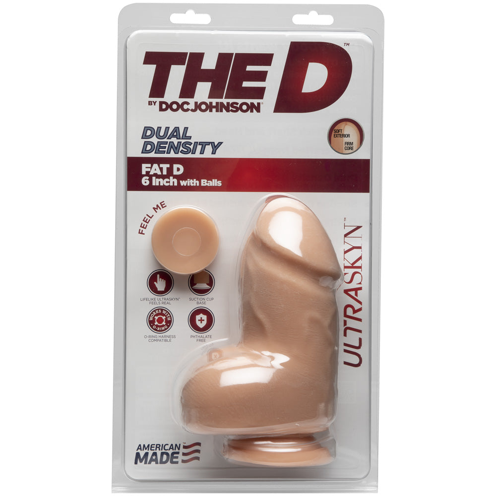 The D - Fat D 6" With Balls Ultraskyn Vanilla | 782421073077 | Available at EroticWarehouse.com