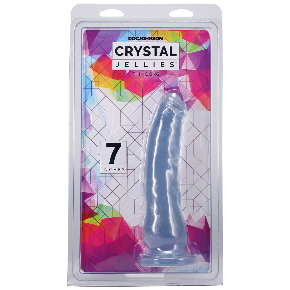 Crystal Jellies Thin Dong 7" Clear | 782421073183 | Available at EroticWarehouse.com
