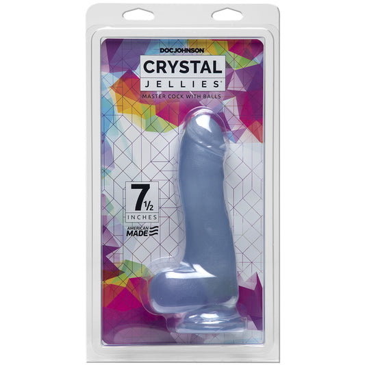 Crystal Jellies Master Cock With Balls 7.5" Clear | 782421073336 | Available at EroticWarehouse.com
