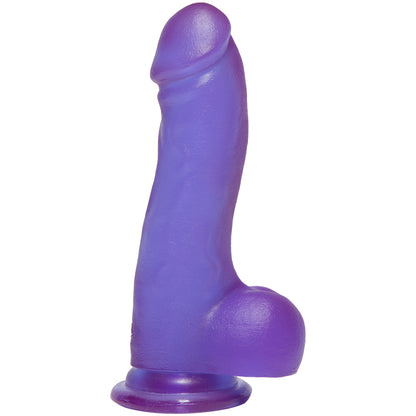 Crystal Jellies Master Cock With Balls 7.5" Purple | 782421073343 | Available at EroticWarehouse.com