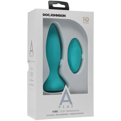 A-Play Vibe Adventurous Rechargeable Silicone Anal Plug With Remote Teal | 782421075620 | Available at EroticWarehouse.com