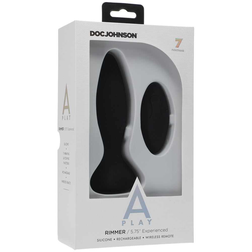 A-Play Rimmer Experienced Rechargeable Silicone Anal Plug With Remote Black | 782421075699 | Available at EroticWarehouse.com