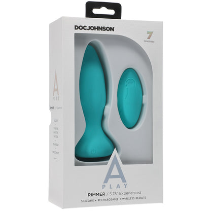 A-Play Rimmer Experienced Rechargeable Silicone Anal Plug With Remote Teal | 782421075705 | Available at EroticWarehouse.com