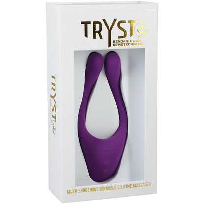 Tryst V2 Bendable Multi Erogenous Zone Massager With Remote Purple | 782421075873 | Available at EroticWarehouse.com