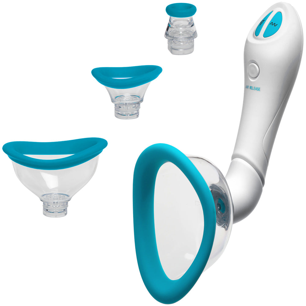 Bloom Intimate Body Pump Automatic Vibrating Rechargeable Sky Blue/White | 782421077730 | Available at EroticWarehouse.com