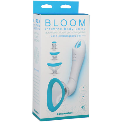 Bloom Intimate Body Pump Automatic Vibrating Rechargeable Sky Blue/White | 782421077730 | Available at EroticWarehouse.com