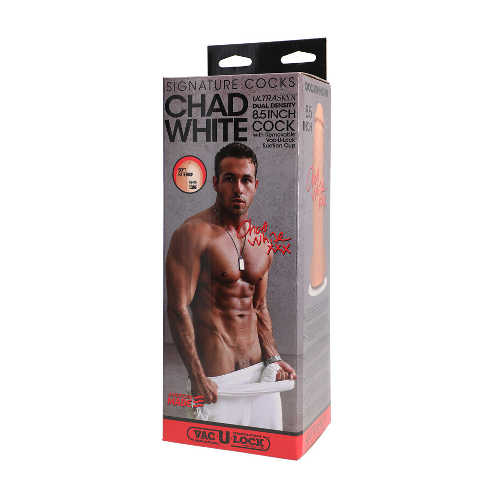 Signature Cocks Chad White 8.5" Ultraskyn Cock With Removable Vac-U-Lock Suction Cup | 782421077853 | Available at EroticWarehouse.com
