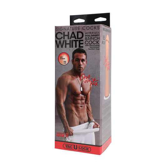 Signature Cocks Chad White 8.5" Ultraskyn Cock With Removable Vac-U-Lock Suction Cup | 782421077853 | Available at EroticWarehouse.com