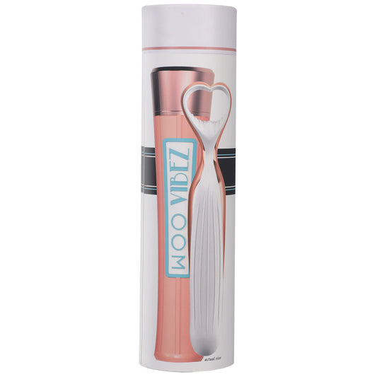 Woo: Rechargeable Silicone Vibe With Case White/Rose Gold | 782421079574 | Available at EroticWarehouse.com