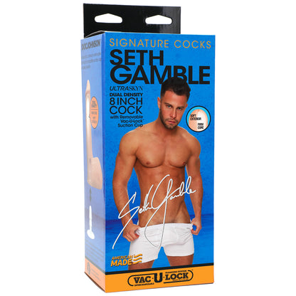 Signature Cocks Seth Gamble 8" Ultraskyn Cock With Removable Vac-U-Lock Suction Cup Vanilla | 782421080181 | Available at EroticWarehouse.com