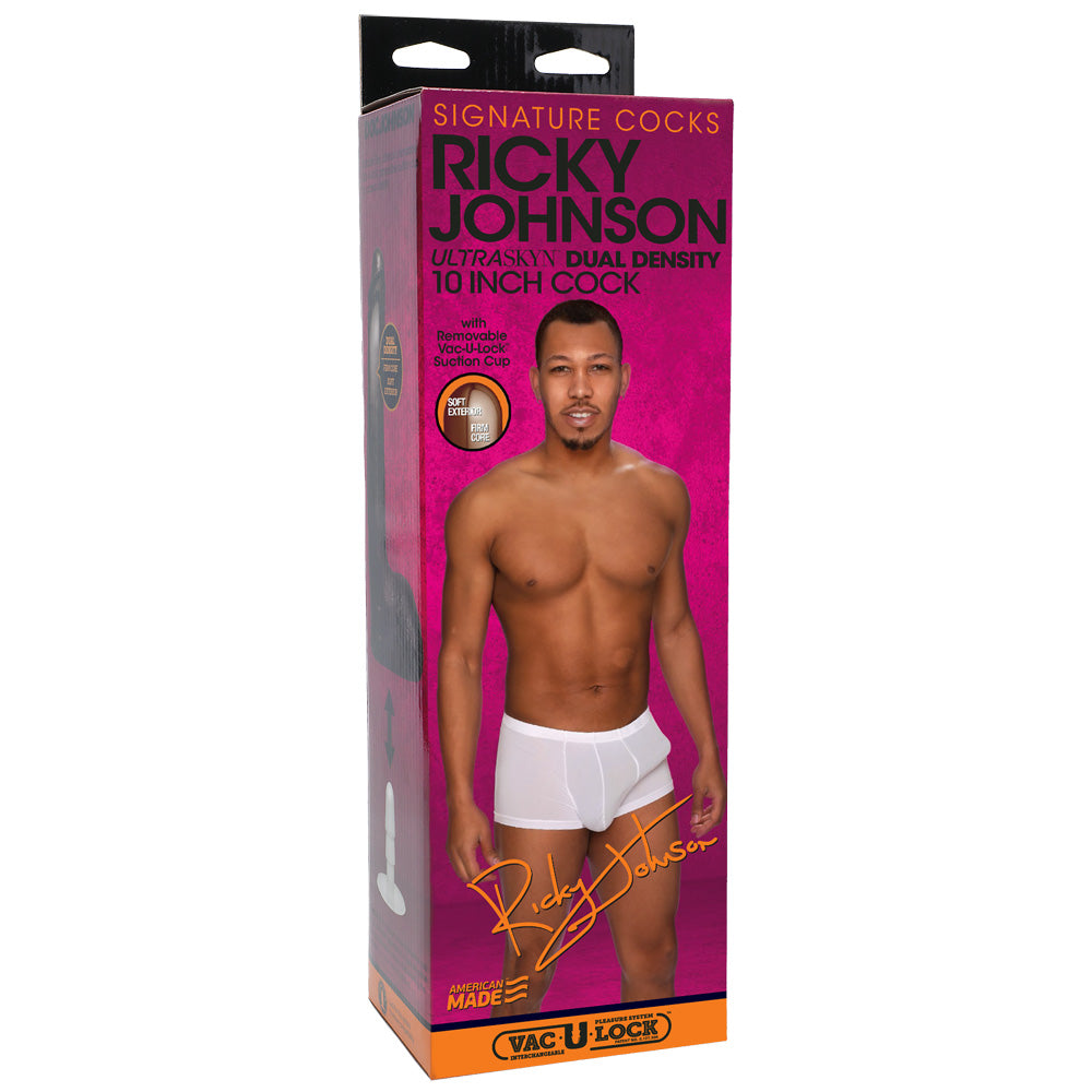 Signature Cocks Ricky Johnson 10" Ultraskyn Cock With Removable Vac-U-Lock Suction Cup Chocolate | 782421080198 | Available at EroticWarehouse.com