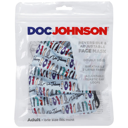 Dj Reversible & Adjustable Face Mask Blue Toy Pattern W/Black Ear Loops | 782421080266 | Available at EroticWarehouse.com