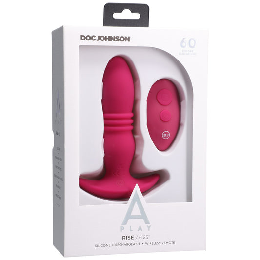 A-Play Rise Rechargeable Silicone Anal Plug With Remote Pink | 782421081270 | Available at EroticWarehouse.com