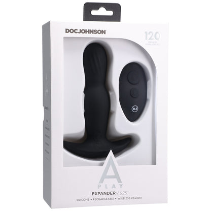 A-Play Expander Rechargeable Silicone Anal Plug With Remote Black | 782421081300 | Available at EroticWarehouse.com
