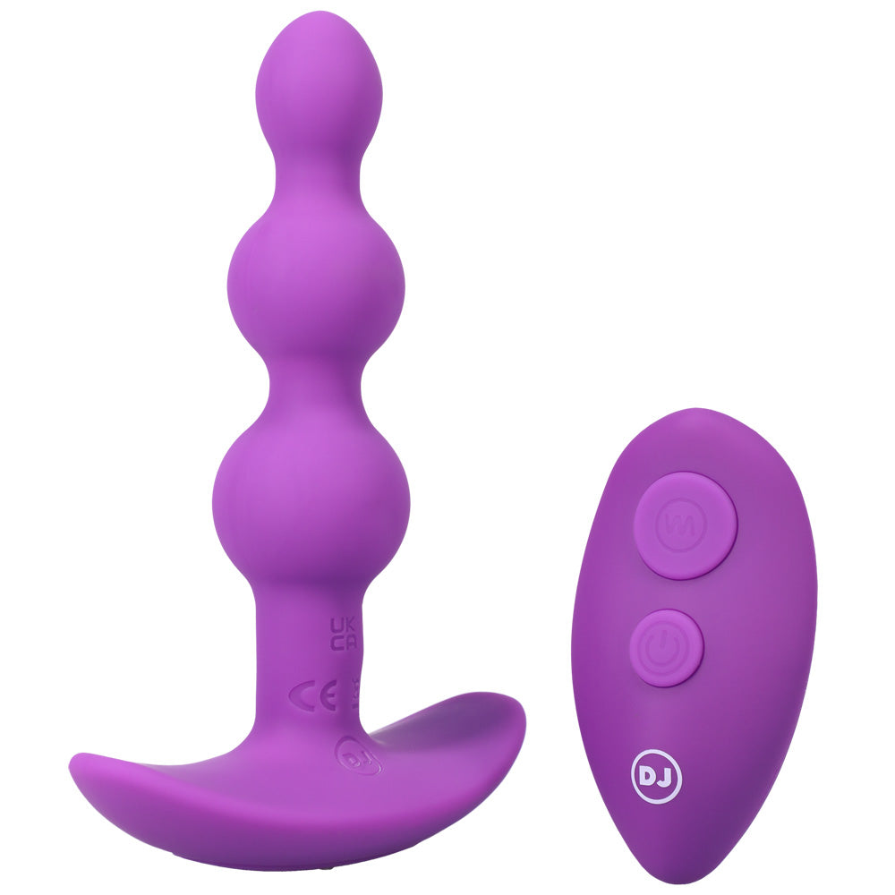 A-Play Beaded Vibe Rechargeable Silicone Anal Plug With Remote Purple | 782421081317 | Available at EroticWarehouse.com