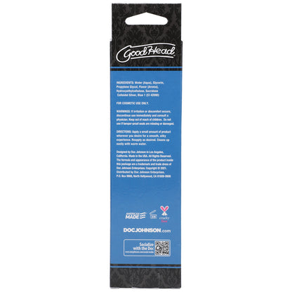 Goodhead Slick Head Glide Blue Raspberry 4 oz. | 782421081539 | Available at EroticWarehouse.com