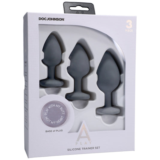 A-Play Silicone Trainer Set 3 Piece Grey | 782421082154 | Available at EroticWarehouse.com