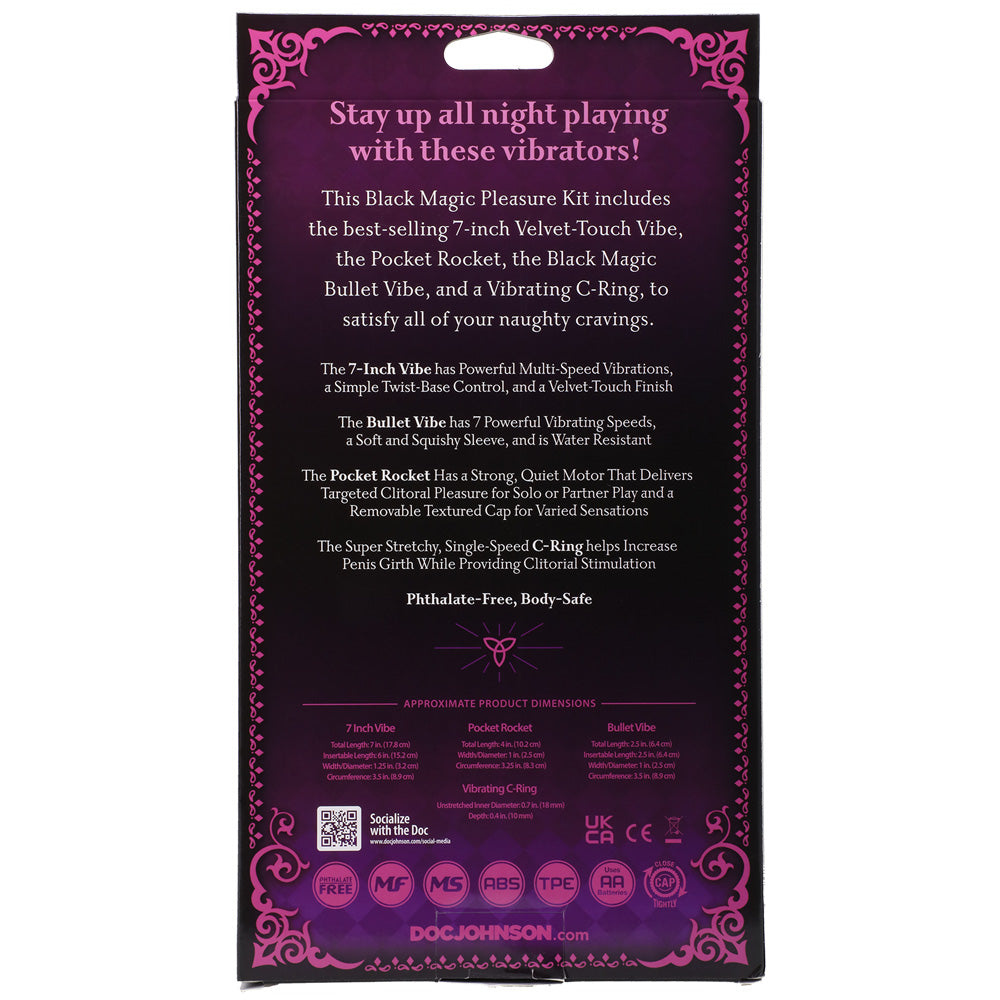 Black Magic Pleasure Kit Black | 782421082499 | Available at EroticWarehouse.com
