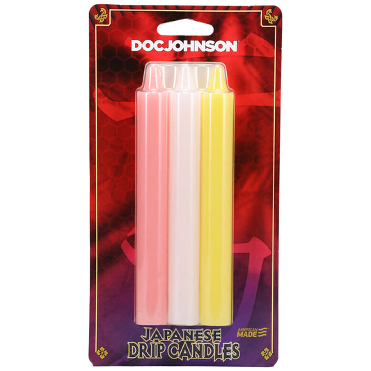 Japanese Drip Candles 3 Pack Pink, White, Yellow | 782421082789 | Available at EroticWarehouse.com