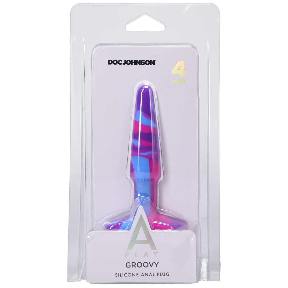 A-Play Groovy Silicone Anal Plug 4" Berry | 782421083328 | Available at EroticWarehouse.com