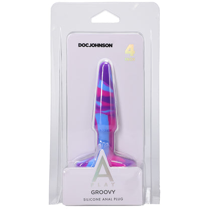 A-Play Groovy Silicone Anal Plug 4" Berry | 782421083328 | Available at EroticWarehouse.com