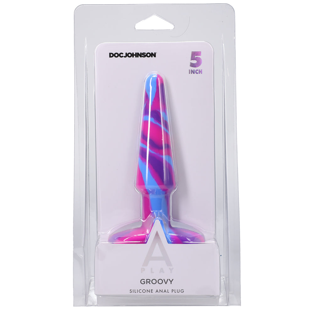 A-Play Groovy Silicone Anal Plug 5" Berry | 782421083335 | Available at EroticWarehouse.com