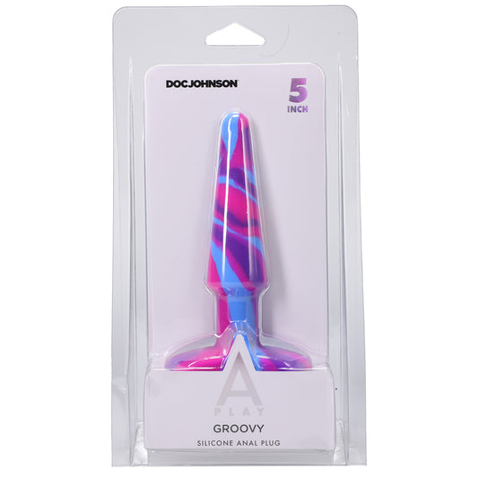 A-Play Groovy Silicone Anal Plug 5" Berry | 782421083335 | Available at EroticWarehouse.com