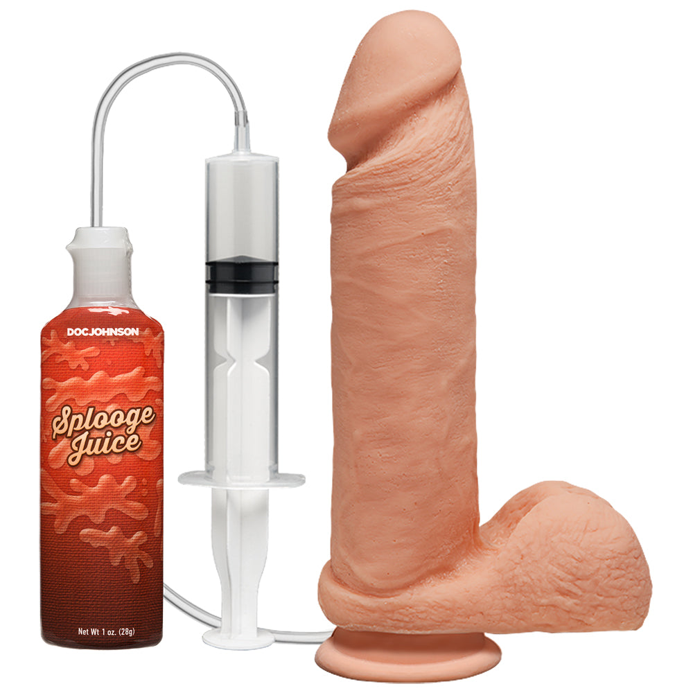 The D Perfect D Squirting 8" With Balls Vanilla | 782421083366 | Available at EroticWarehouse.com