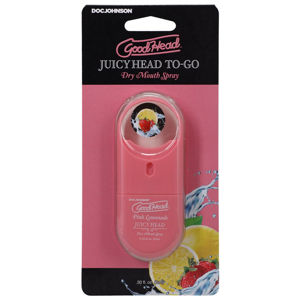 Goodhead Juicy Head Dry Mouth Spray To-Go Pink Lemonade .30 fl oz | 782421083847 | Available at EroticWarehouse.com