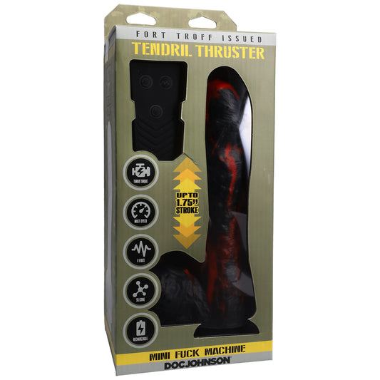 Fort Troff Tendril Thruster Mini Fuck Machine Rechargeable Silicone With Remote Red/Black | 782421084554 | Available at EroticWarehouse.com