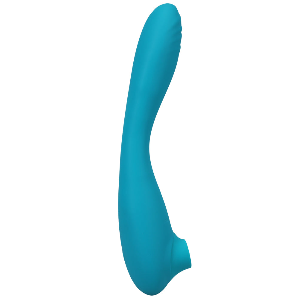 This Product Sucks Sucking Clitoral Stimulator With Bendable G-Spot Vibrator Rechargeable Teal | 782421086572 | Available at EroticWarehouse.com