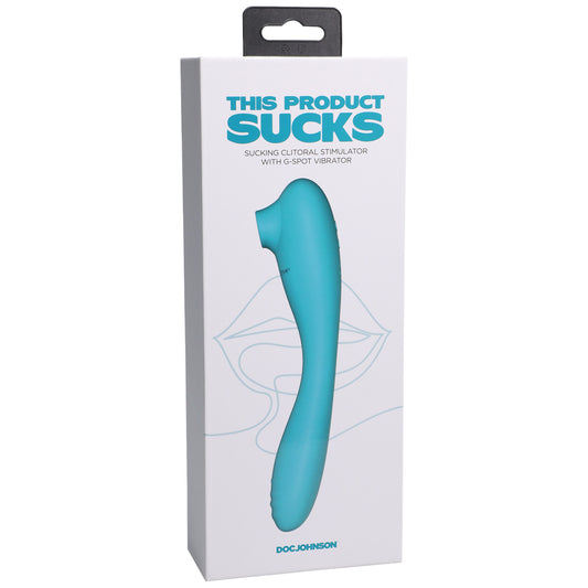 This Product Sucks Sucking Clitoral Stimulator With Bendable G-Spot Vibrator Rechargeable Teal | 782421086572 | Available at EroticWarehouse.com