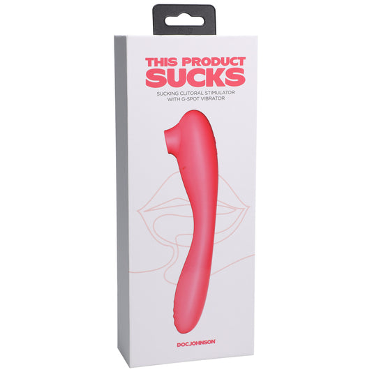 This Product Sucks Sucking Clitoral Stimulator With Bendable G-Spot Vibrator Rechargeable Pink | 782421086589 | Available at EroticWarehouse.com