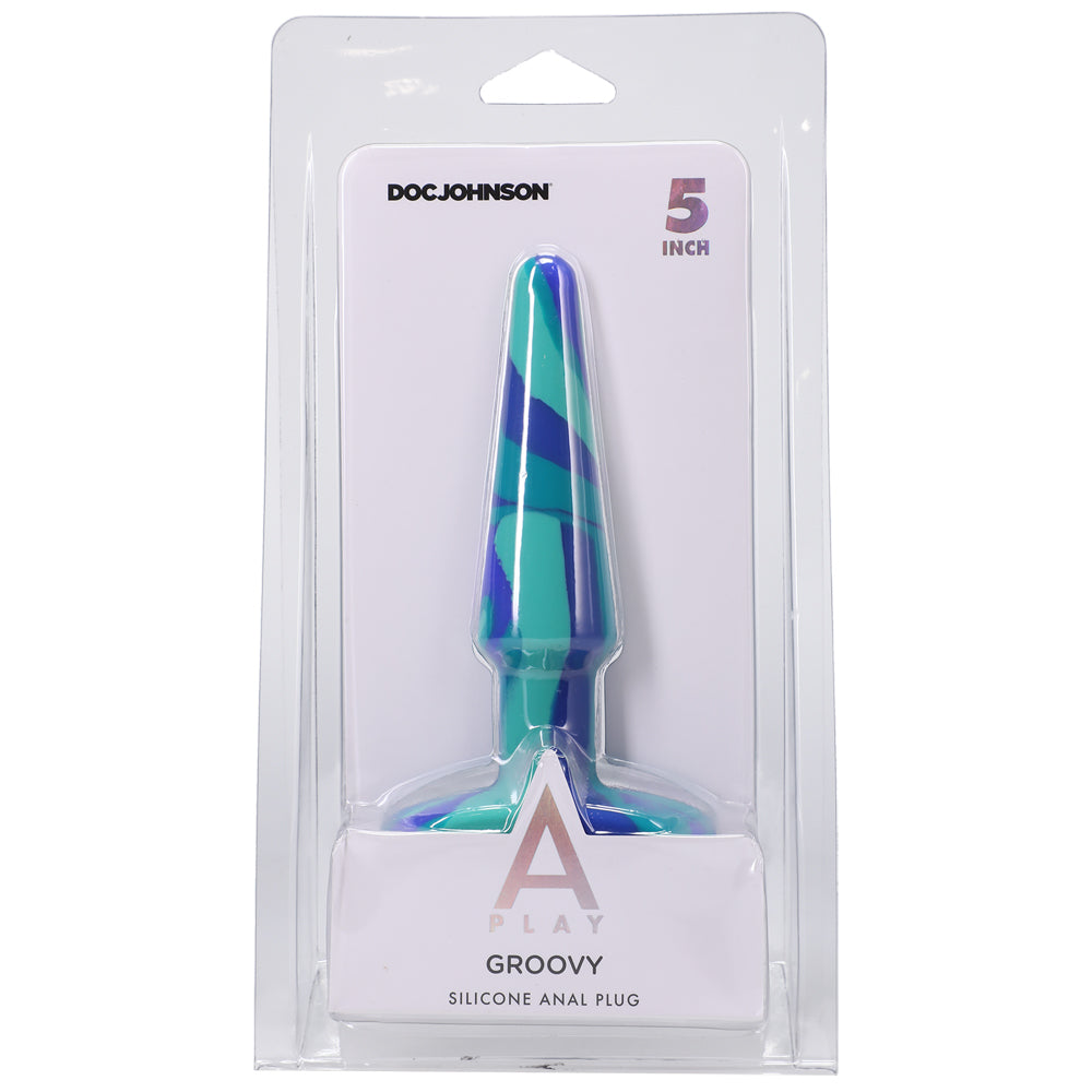 A-Play Groovy Silicone Anal Plug 5" Ocean | 782421086626 | Available at EroticWarehouse.com