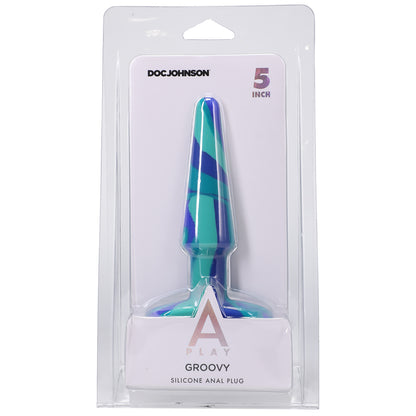 A-Play Groovy Silicone Anal Plug 5" Ocean | 782421086626 | Available at EroticWarehouse.com