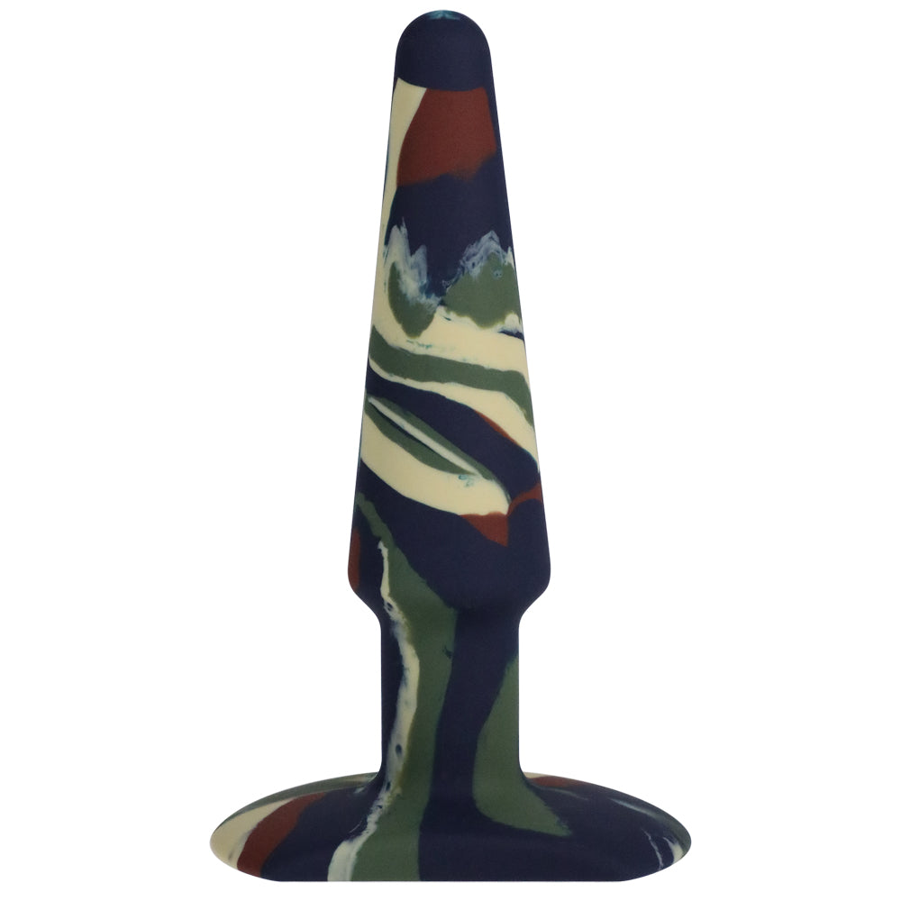 A-Play Groovy Silicone Anal Plug 5" Camouflage | 782421086640 | Available at EroticWarehouse.com