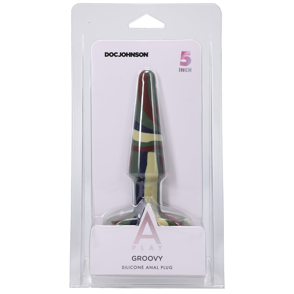 A-Play Groovy Silicone Anal Plug 5" Camouflage | 782421086640 | Available at EroticWarehouse.com