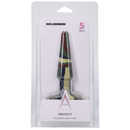 A-Play Groovy Silicone Anal Plug 5" Camouflage | 782421086640 | Available at EroticWarehouse.com