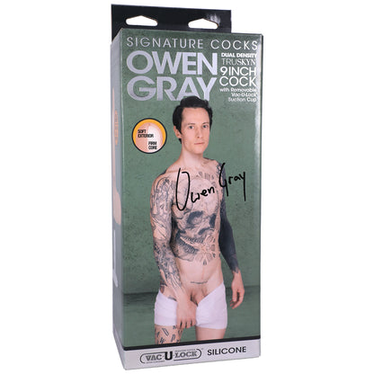 Signature Cocks Owen Gray 9" Silicone Cock With Removable Vac-U-Lock Suction Cup Vanilla | 782421086671 | Available at EroticWarehouse.com