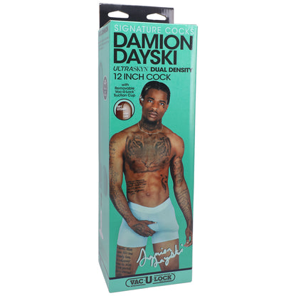 Signature Cocks Damion Dayski 12" Ultraskyn Cock With Removable Vac-U-Lock Suction Cup Chocolate | 782421087081 | Available at EroticWarehouse.com