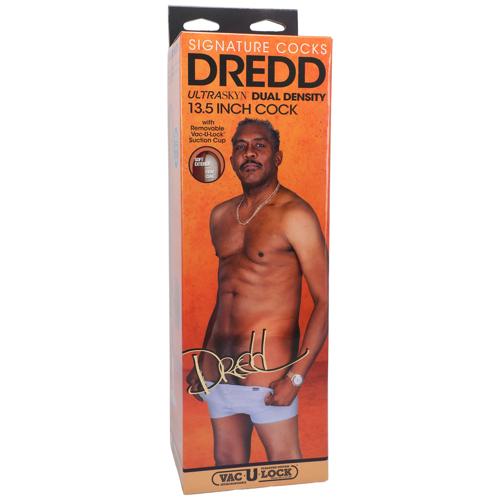 Signature Cocks Dredd 13.5" Ultraskyn Cock With Removable Vac-U-Lock Suction Cup Chocolate | 782421087517 | Available at EroticWarehouse.com