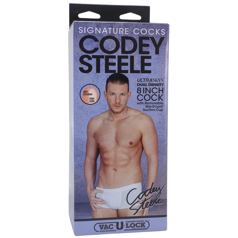 Signature Cocks Codey Steele 8" Ultraskyn Cock With Removable Vac-U-Lock Suction Cup Vanilla | 782421087531 | Available at EroticWarehouse.com