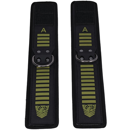 Fort Troff Tactical Ankle Cuffs Black/Green | 782421088156 | Available at EroticWarehouse.com