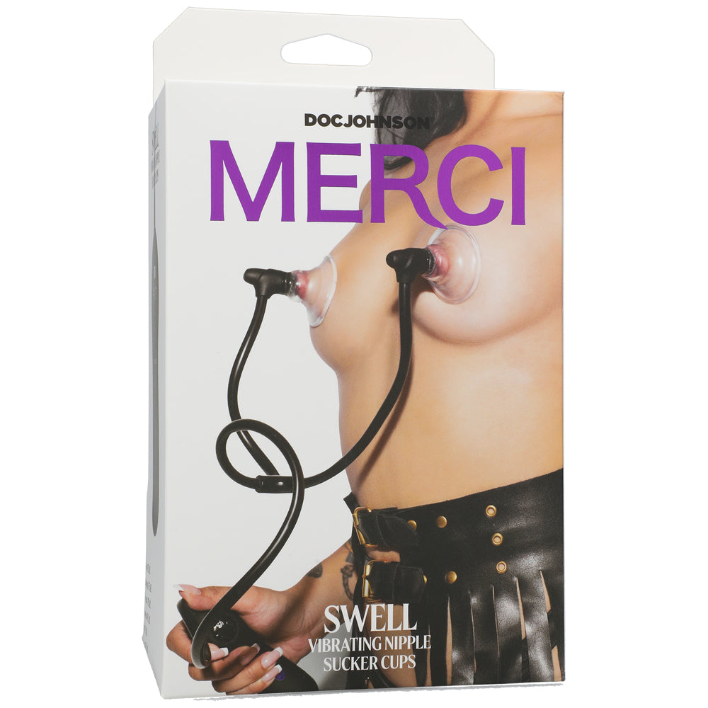 Merci Swell Auto Vibrating Nipple Sucker Cups Black, Violet | 782421089825 | Available at EroticWarehouse.com