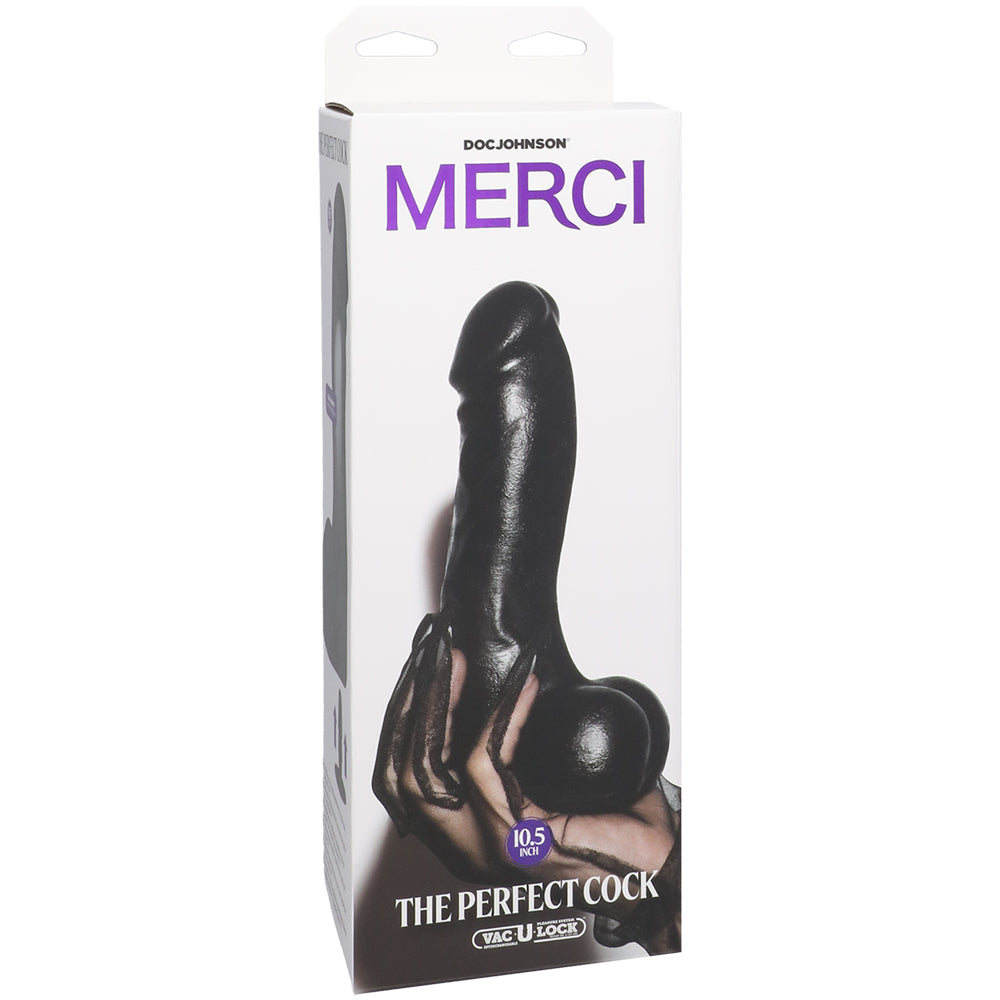 Merci The Perfect Cock 10.5" With Removable Vac-U-Lock Suction Cup Ultraskyn Black | 782421089900 | Available at EroticWarehouse.com