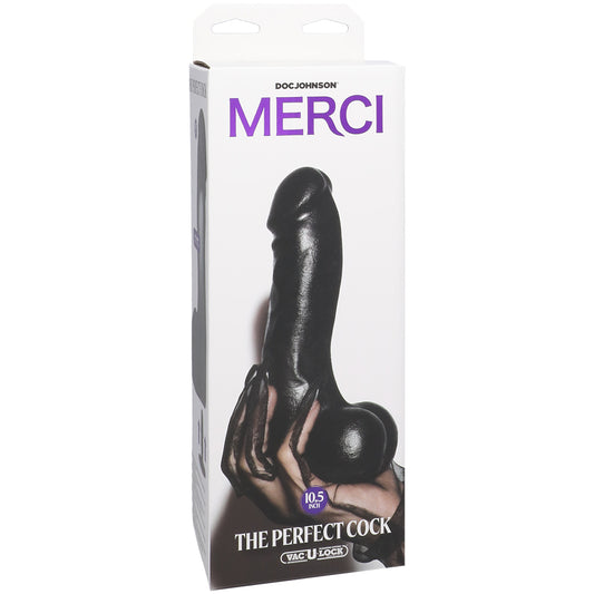 Merci The Perfect Cock 10.5" With Removable Vac-U-Lock Suction Cup Ultraskyn Black | 782421089900 | Available at EroticWarehouse.com