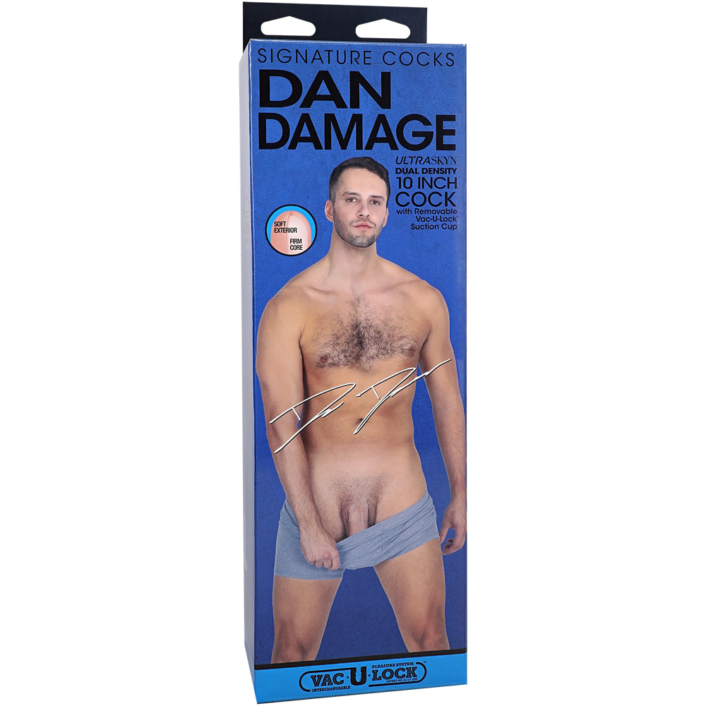Signature Cocks Dan Damage 10" Ultraskyn Cock With Removable Vac-U-Lock Suction Cup Vanilla | 782421090111 | Available at EroticWarehouse.com