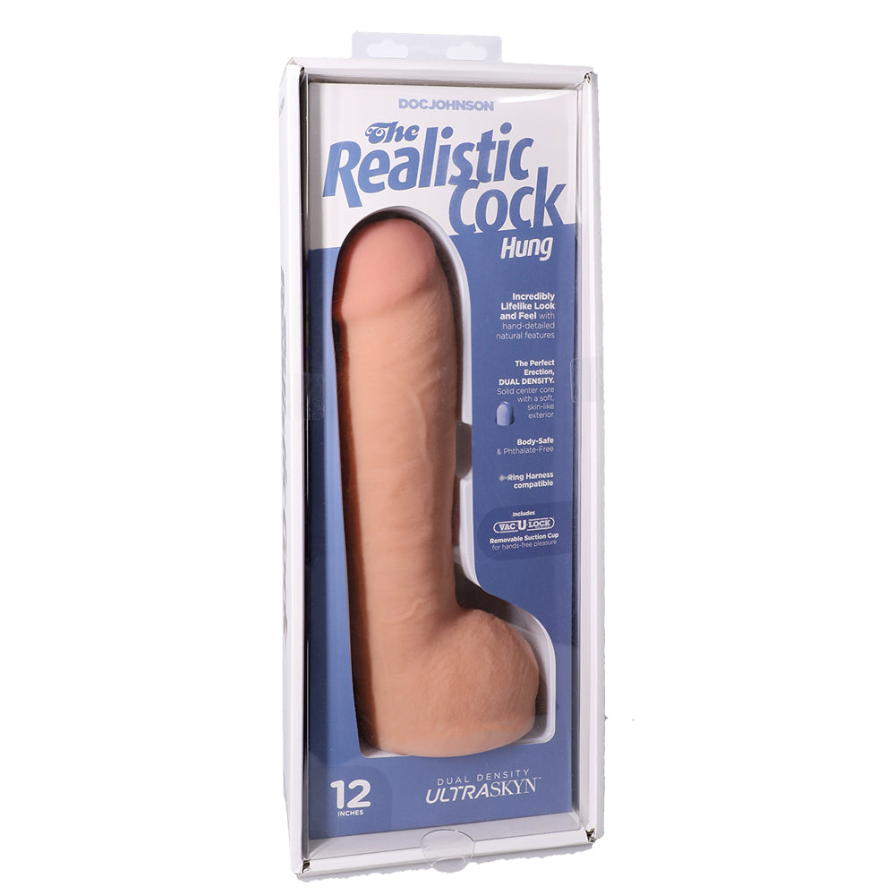 The Realistic Cock Hung Ultraskyn 12" With Balls Vanilla | 782421091453 | Available at EroticWarehouse.com