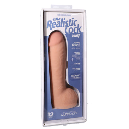 The Realistic Cock Hung Ultraskyn 12" With Balls Vanilla | 782421091453 | Available at EroticWarehouse.com