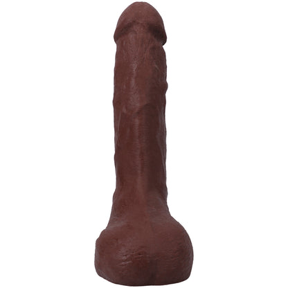 The Realistic Cock Squirting Cock Ultraskyn 9.5" With Balls Chocolate | 782421091507 | Available at EroticWarehouse.com